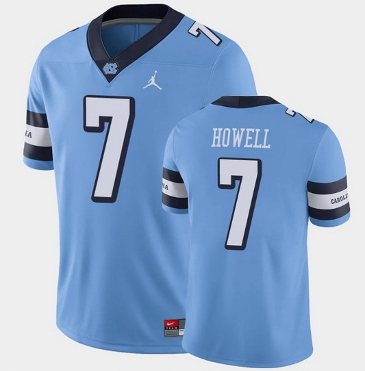 North Carolina #7 Sam Howell Blue Stitched NCAA Jersey